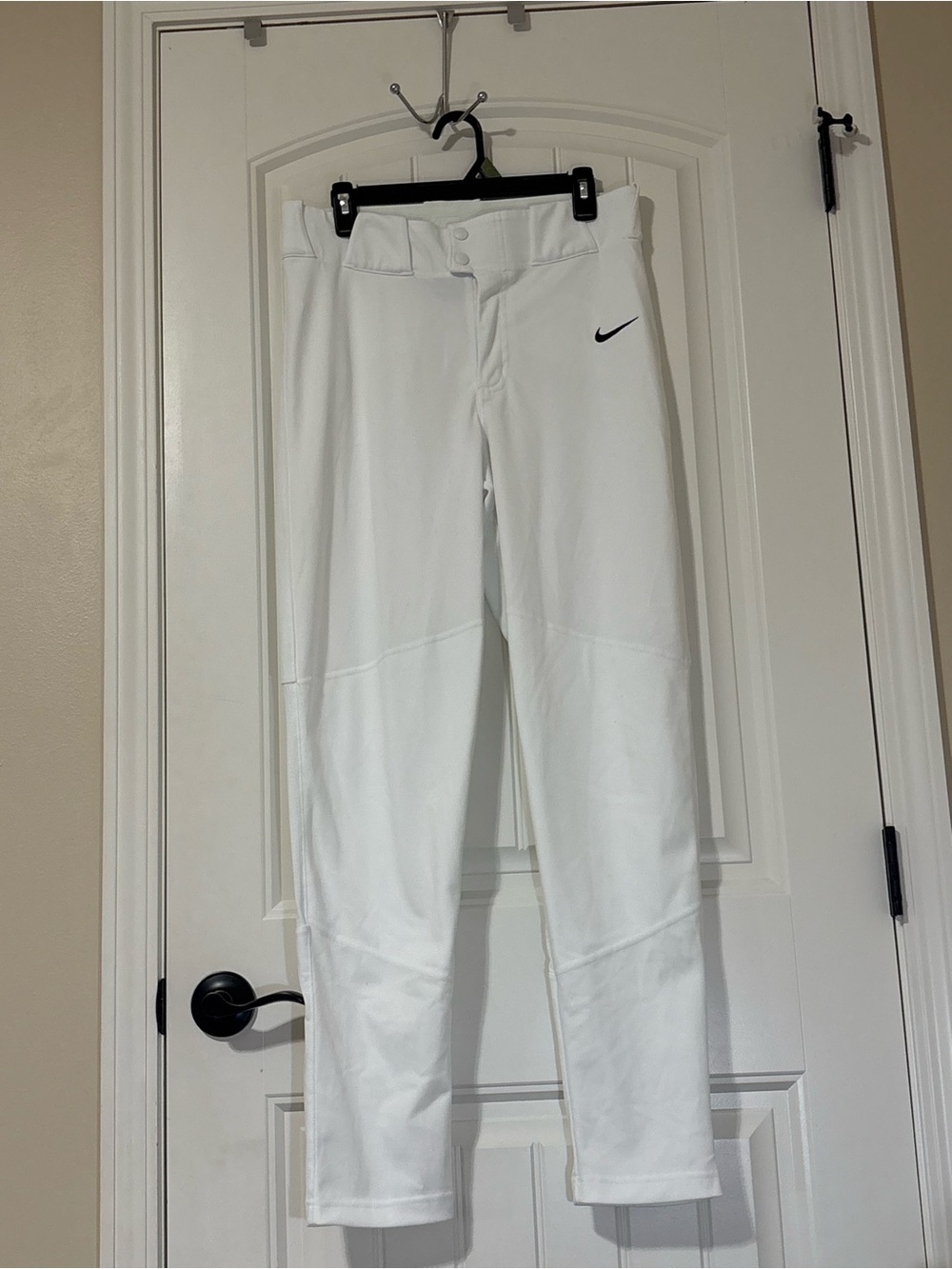 Nike White Girls' Athletic Sweatpants with Black Swoosh